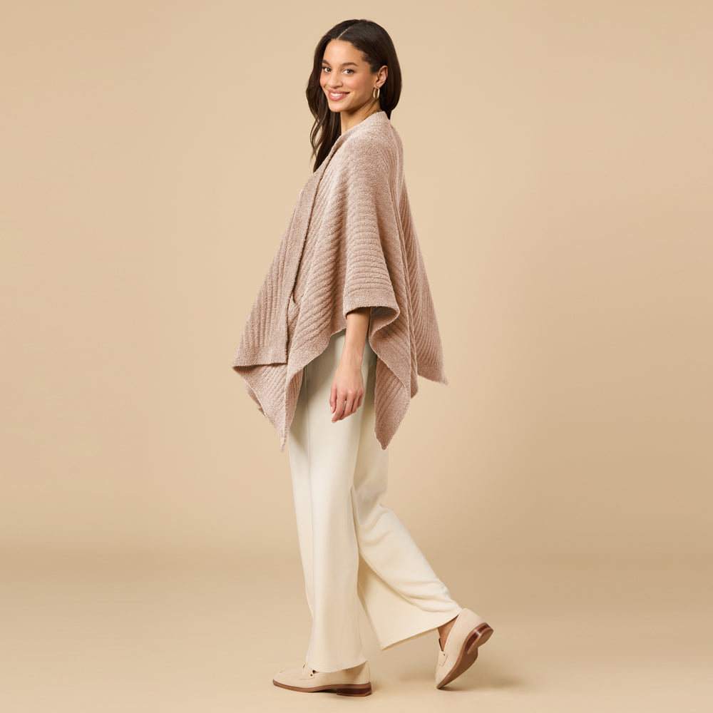 38" Solid Rib Marshmallow Shawl