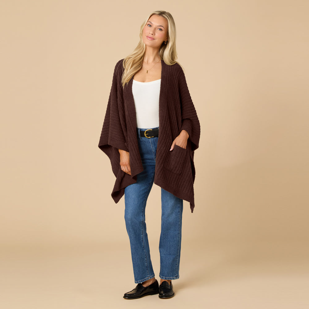 38" Solid Rib Marshmallow Shawl