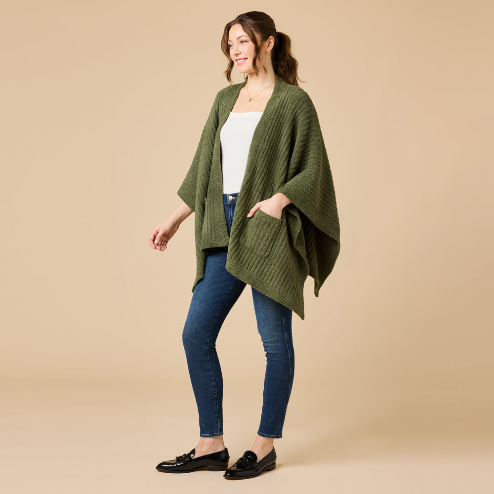 38" Solid Rib Marshmallow Shawl