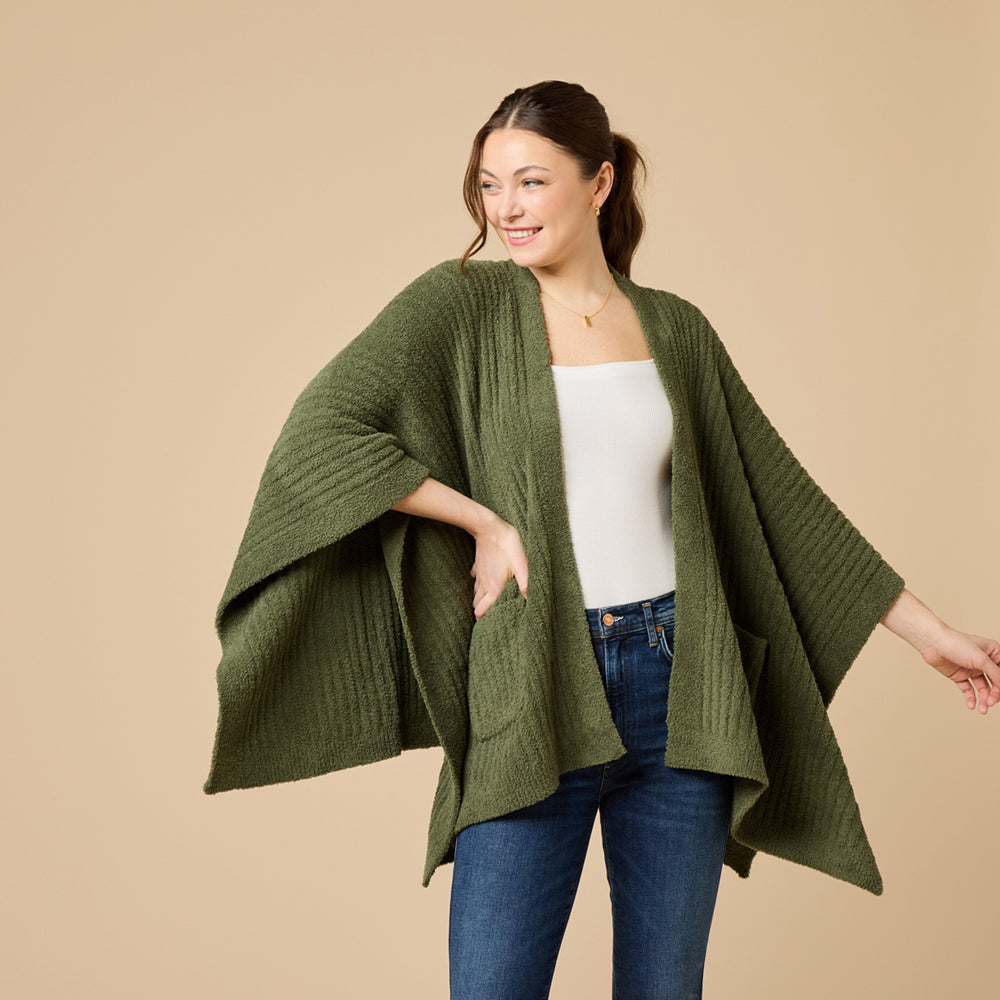 38" Solid Rib Marshmallow Shawl