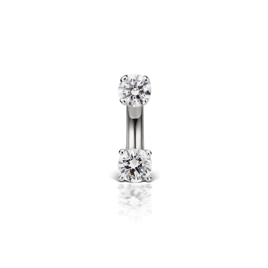 Prong Set Cubic Zirconia Rook Barbell