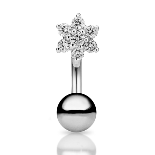 Diamond Flower and Ball Rook Barbell