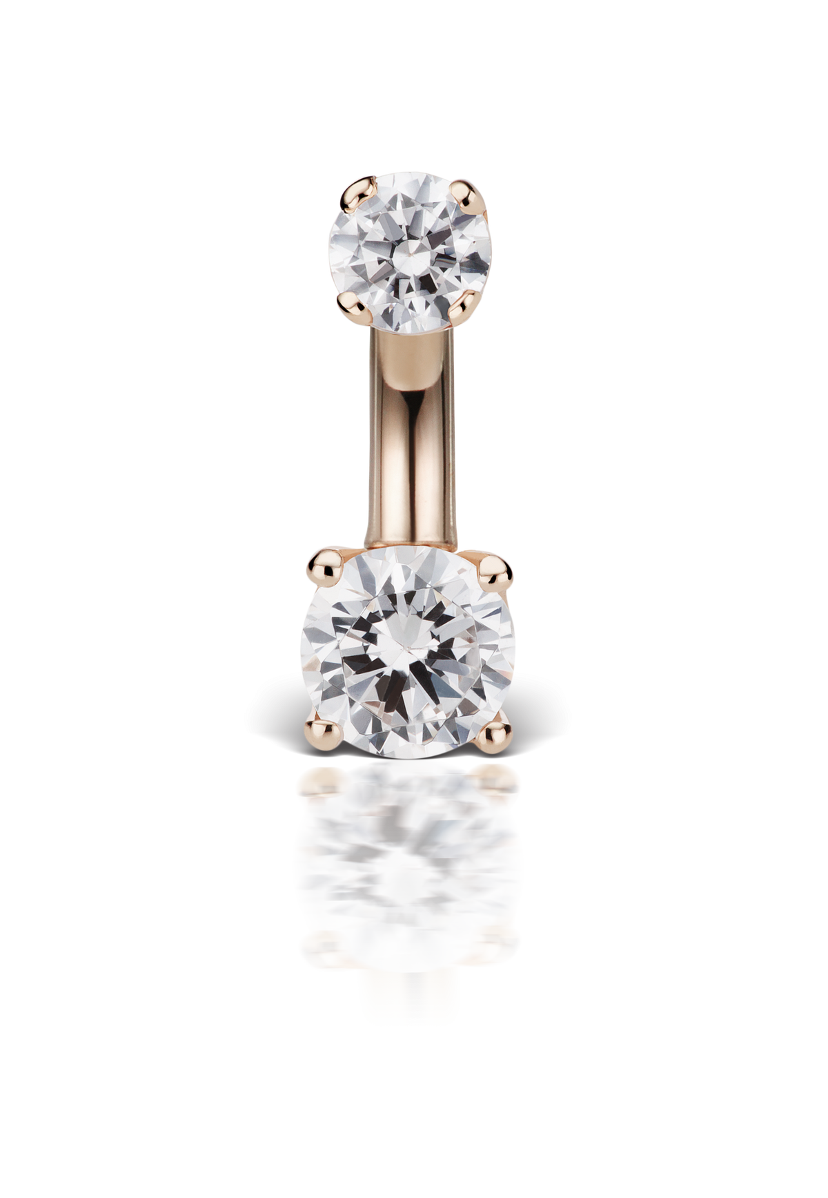Cubic Zirconia Prong Solitaire Barbell