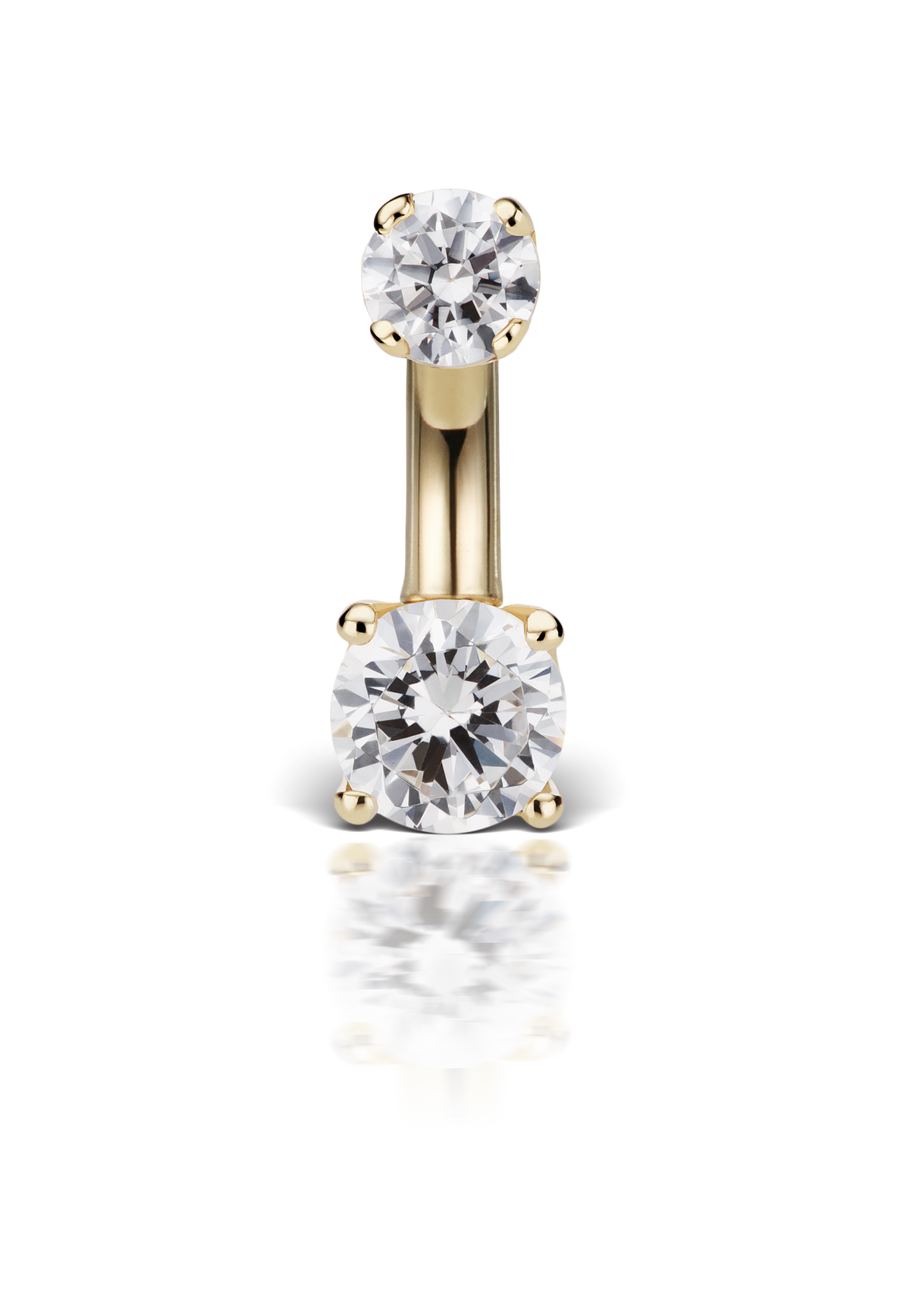 Cubic Zirconia Prong Solitaire Barbell