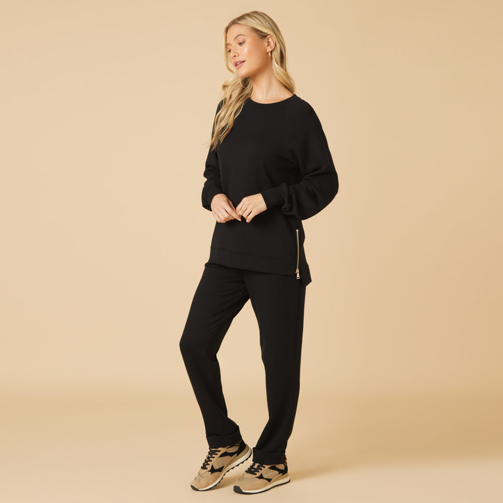 DreamTech Crew Tunic with Side Zip & Ankle Cuff Pant
