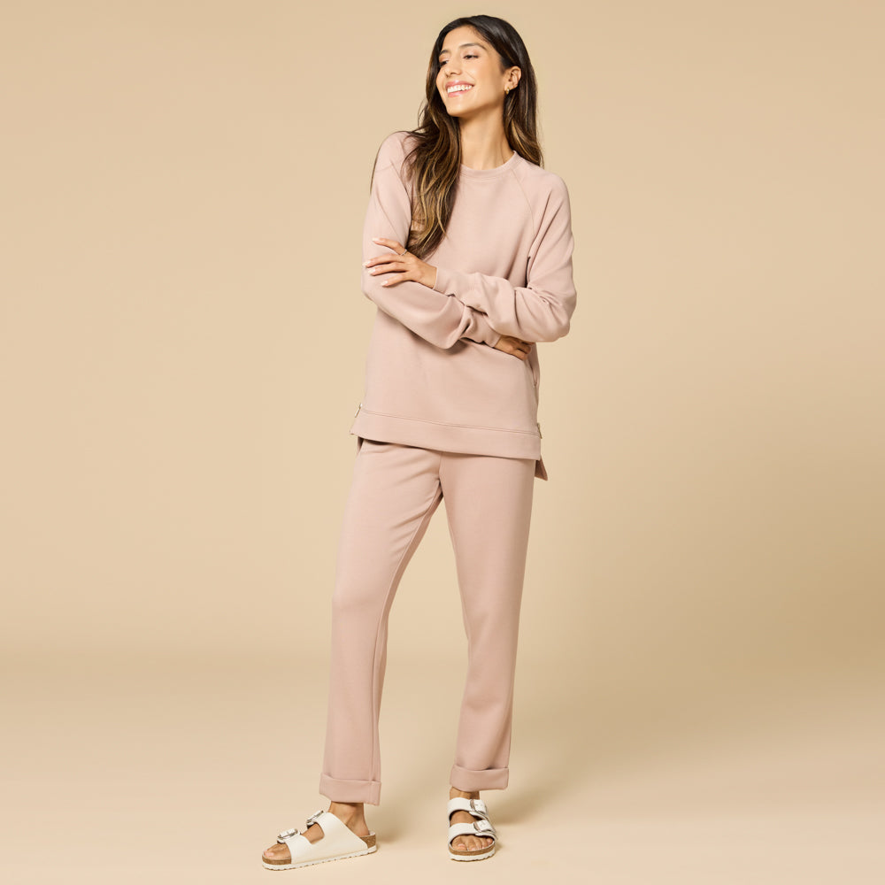 DreamTech Crew Tunic with Side Zip & Ankle Cuff Pant