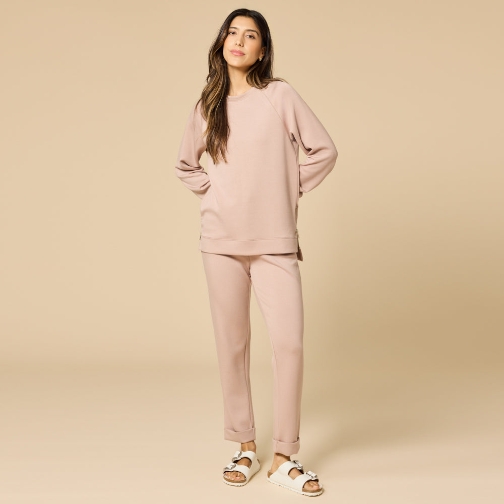 DreamTech Crew Tunic with Side Zip & Ankle Cuff Pant
