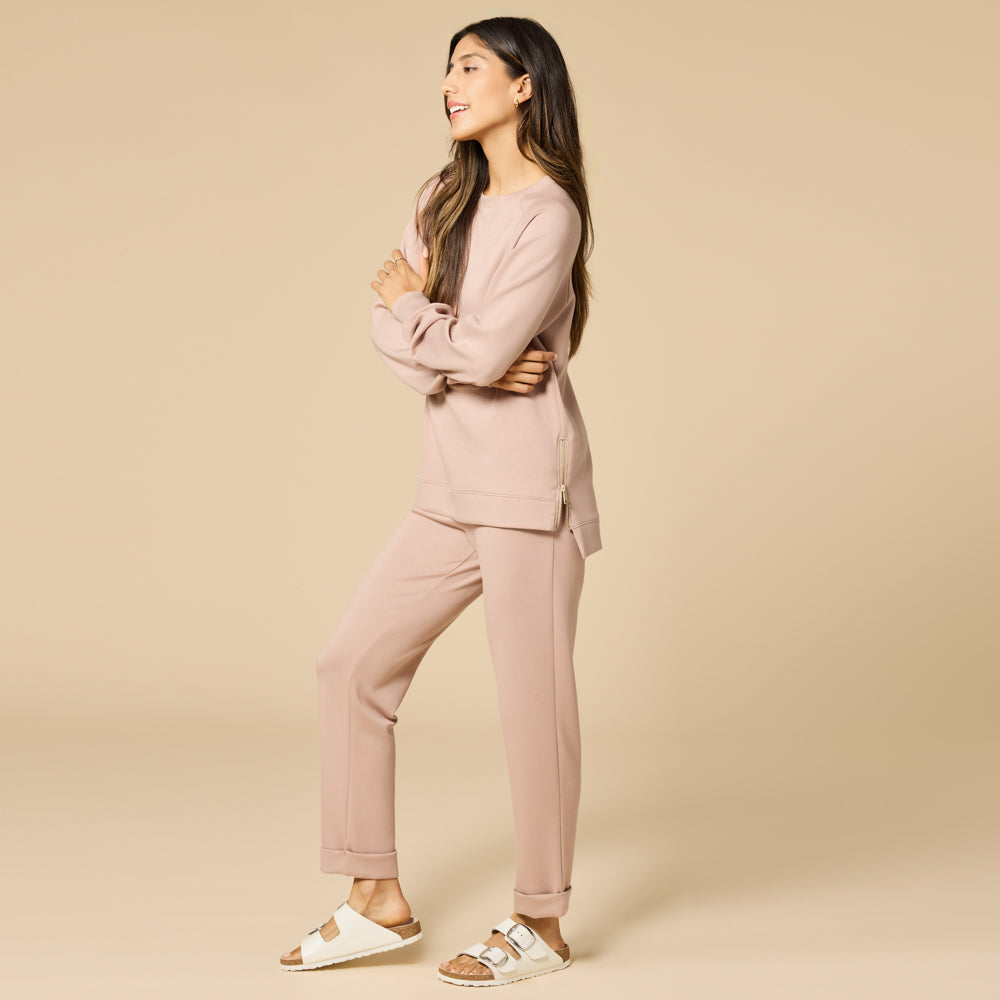 DreamTech Crew Tunic with Side Zip & Ankle Cuff Pant