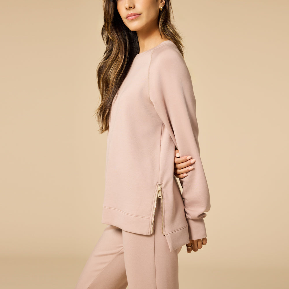 DreamTech Crew Tunic with Side Zip & Ankle Cuff Pant