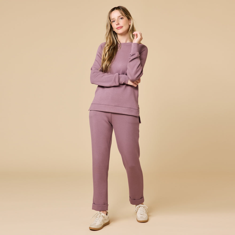 DreamTech Crew Tunic with Side Zip & Ankle Cuff Pant