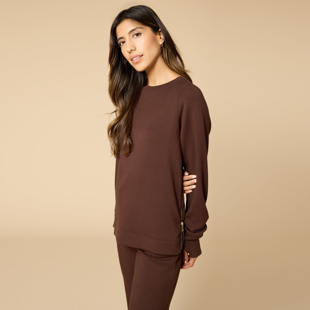 DreamTech Crew Tunic with Side Zip & Ankle Cuff Pant