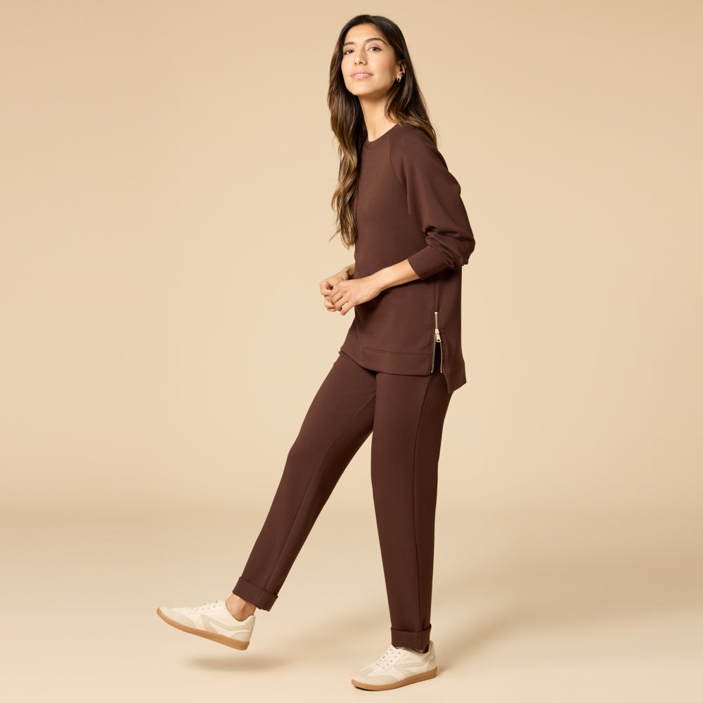 DreamTech Crew Tunic with Side Zip & Ankle Cuff Pant