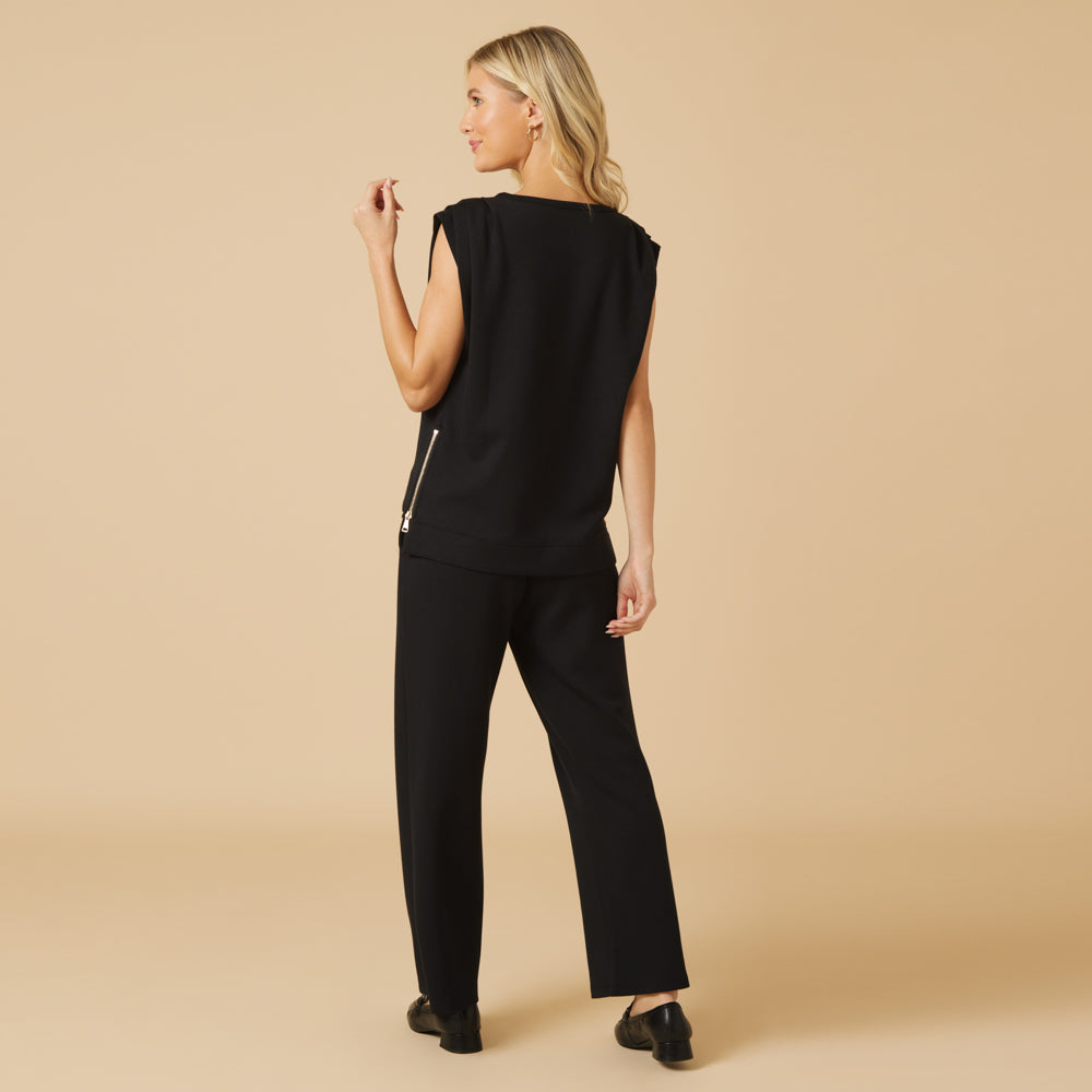DreamTech Pleated Shoulder Tank with Cropped Pant