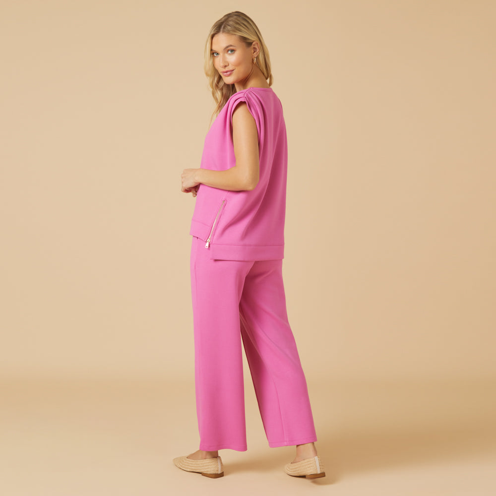 DreamTech Pleated Shoulder Tank with Cropped Pant