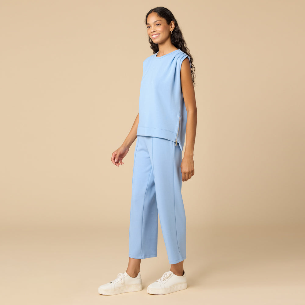 DreamTech Pleated Shoulder Tank with Cropped Pant