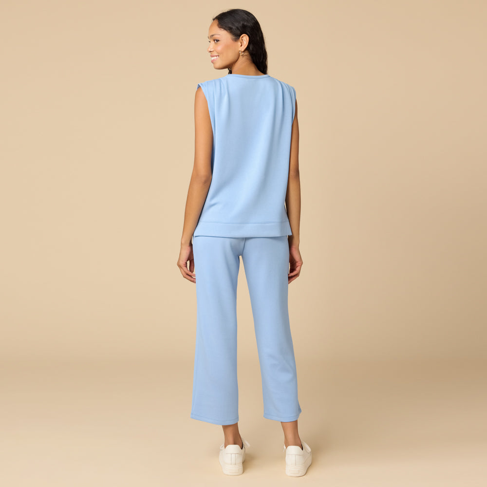 DreamTech Pleated Shoulder Tank with Cropped Pant