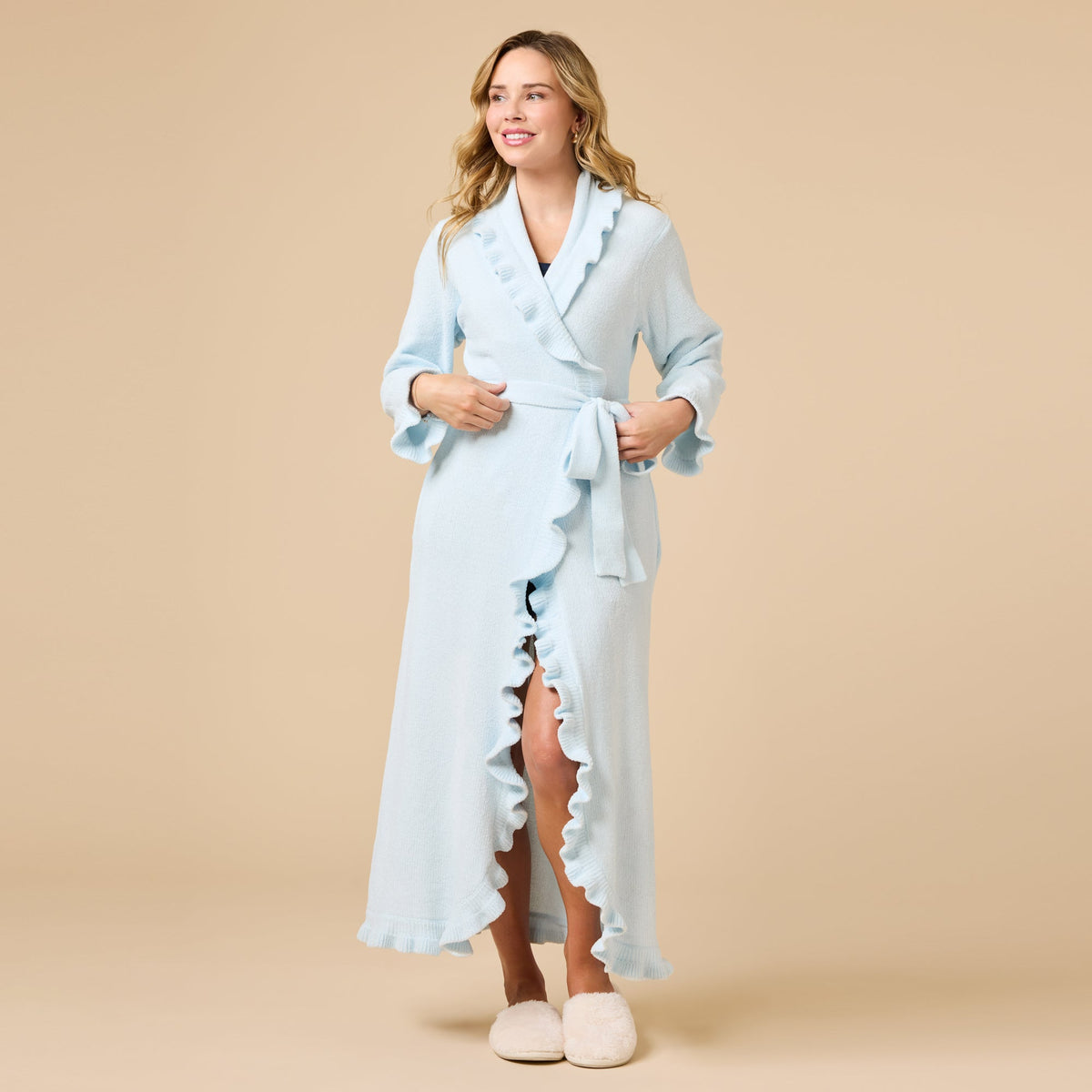 Ruffle Chenille Robe