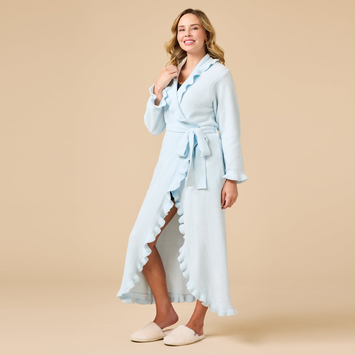 Ruffle Chenille Robe
