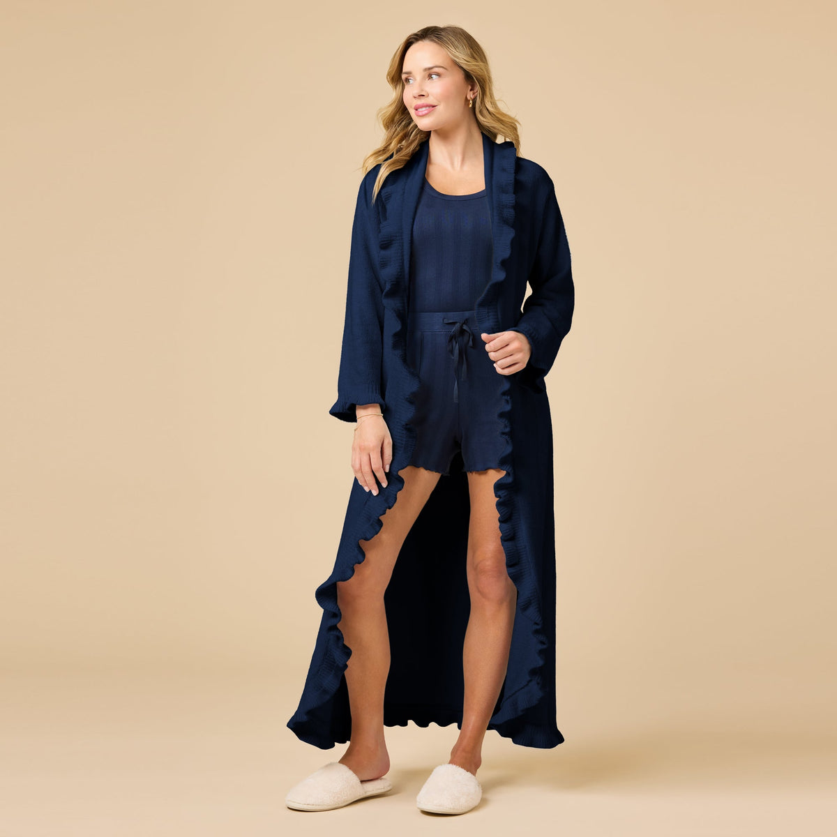 Ruffle Chenille Robe