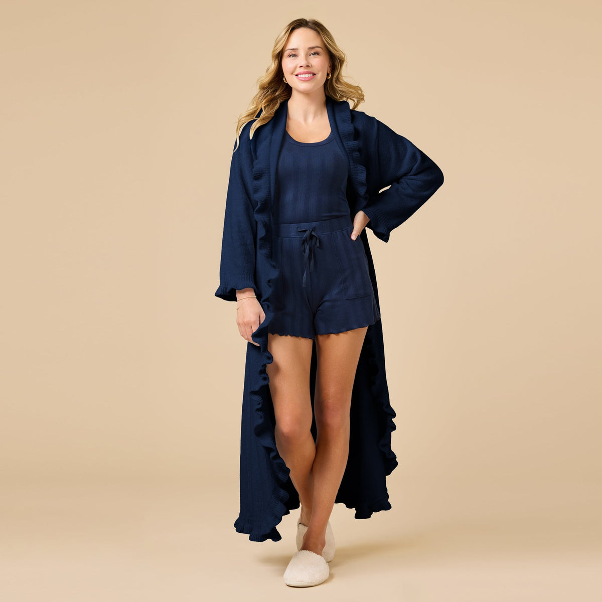 Ruffle Chenille Robe
