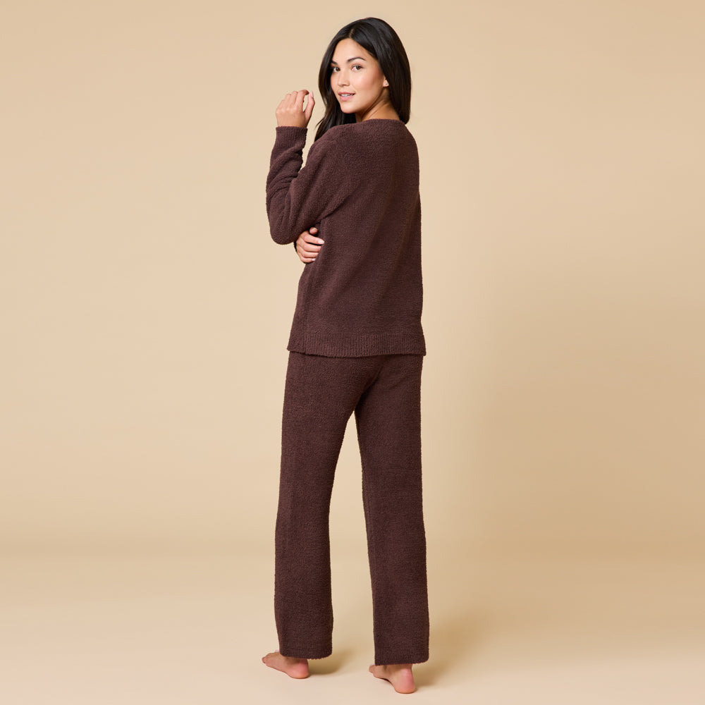 Solid Marshmallow V-Neck Lounge Set
