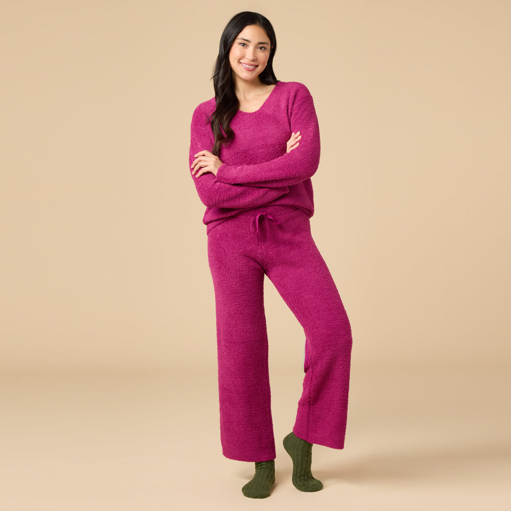 Solid Marshmallow V-Neck Lounge Set