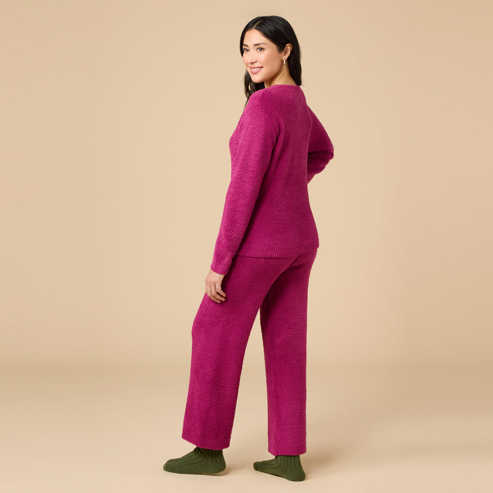 Solid Marshmallow V-Neck Lounge Set