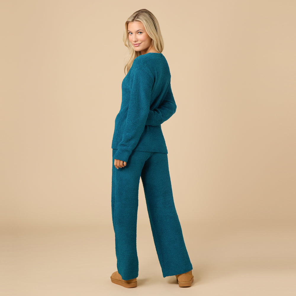 Solid Marshmallow V-Neck Lounge Set