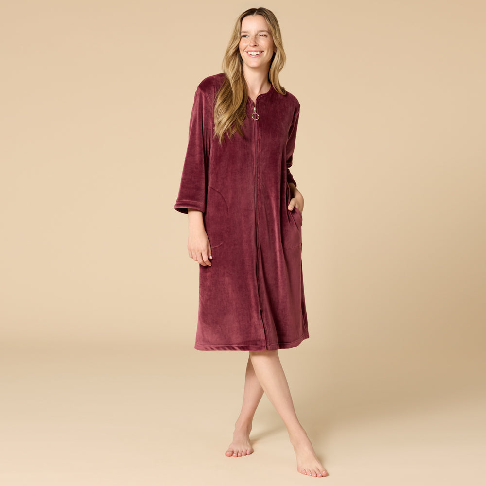Serenity 42" 3/4 Sleeve Zip Robe