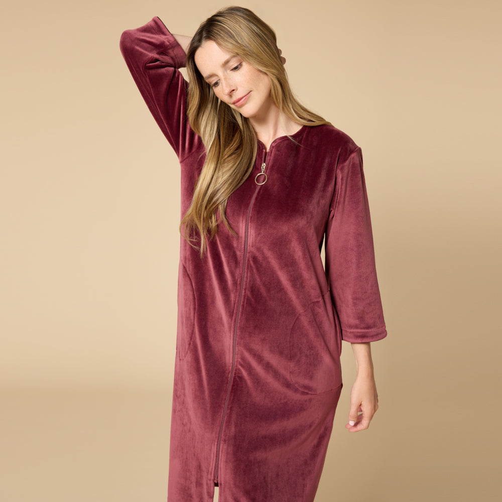 Serenity 42" 3/4 Sleeve Zip Robe