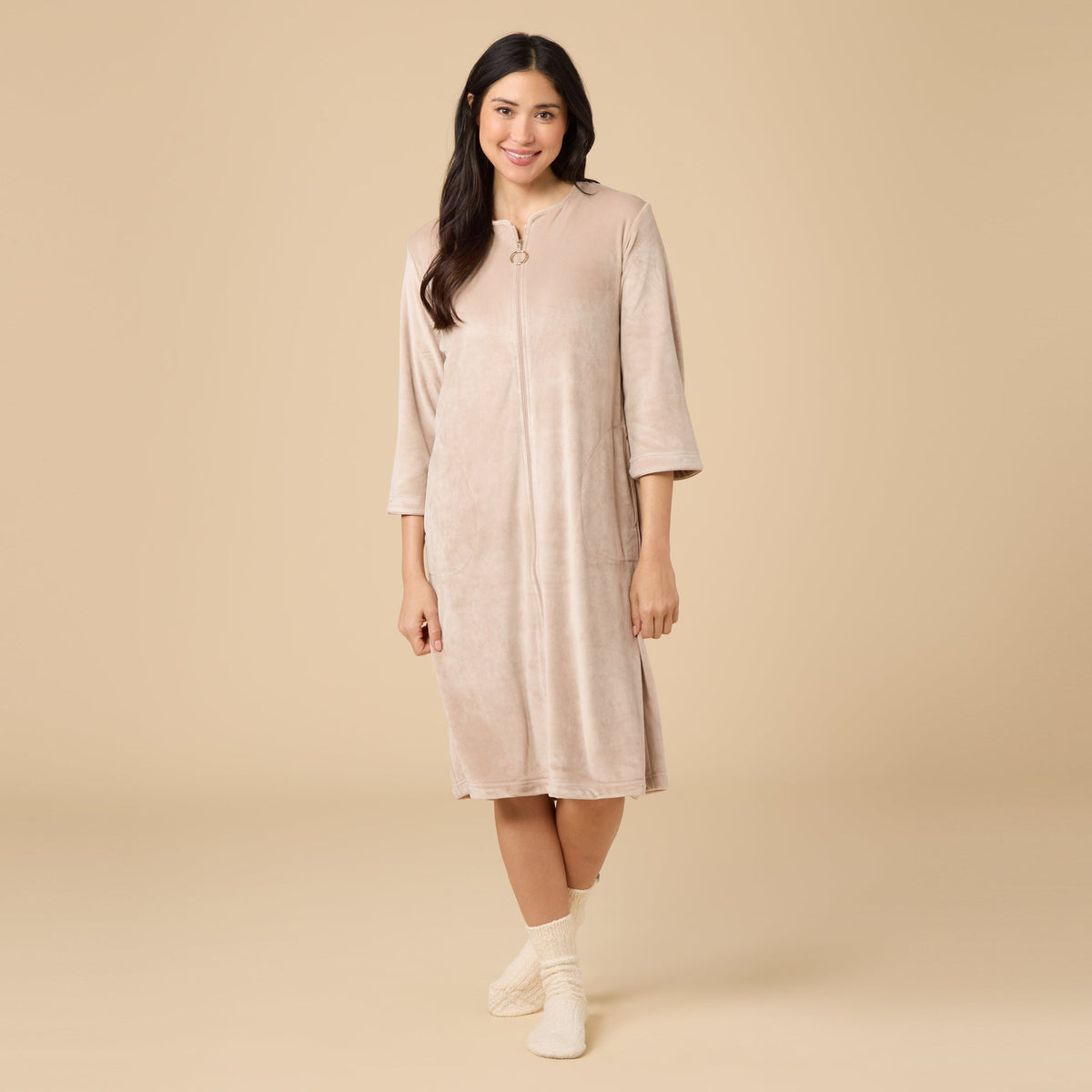 Serenity 42" 3/4 Sleeve Zip Robe