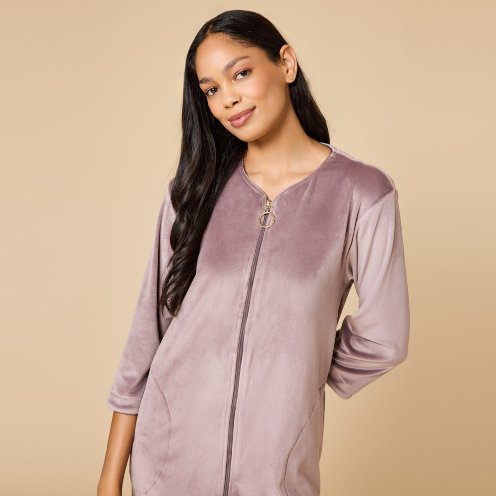 Serenity 42" 3/4 Sleeve Zip Robe