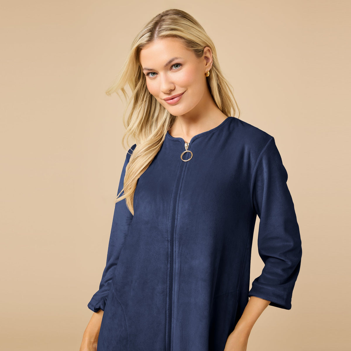 Serenity 42" 3/4 Sleeve Zip Robe