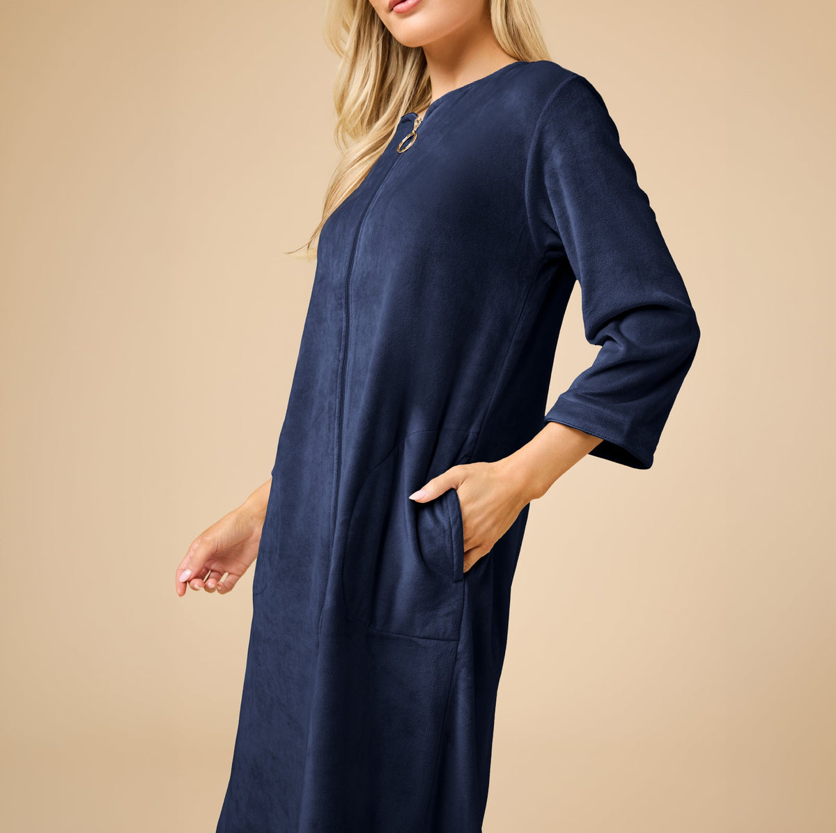 Serenity 42" 3/4 Sleeve Zip Robe