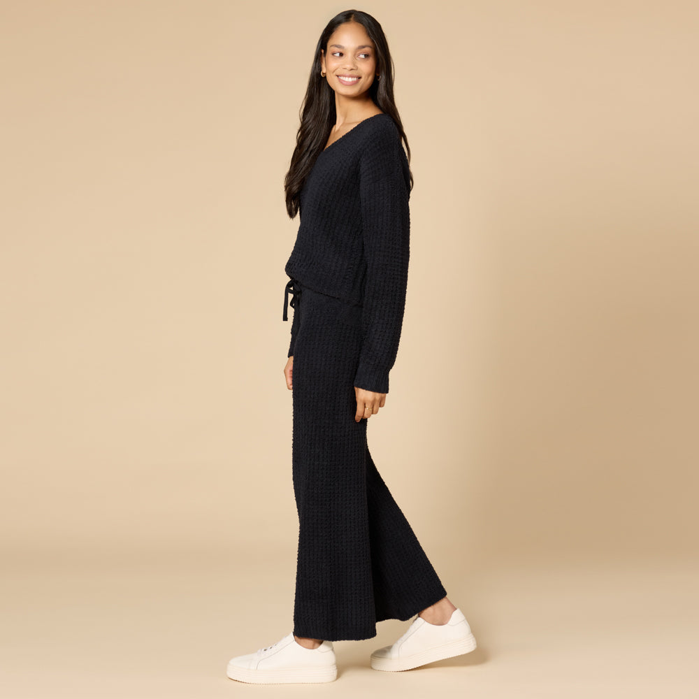 Waffle Knit Marshmallow V-Neck Lounge Set