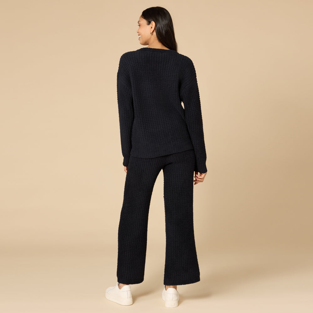 Waffle Knit Marshmallow V-Neck Lounge Set