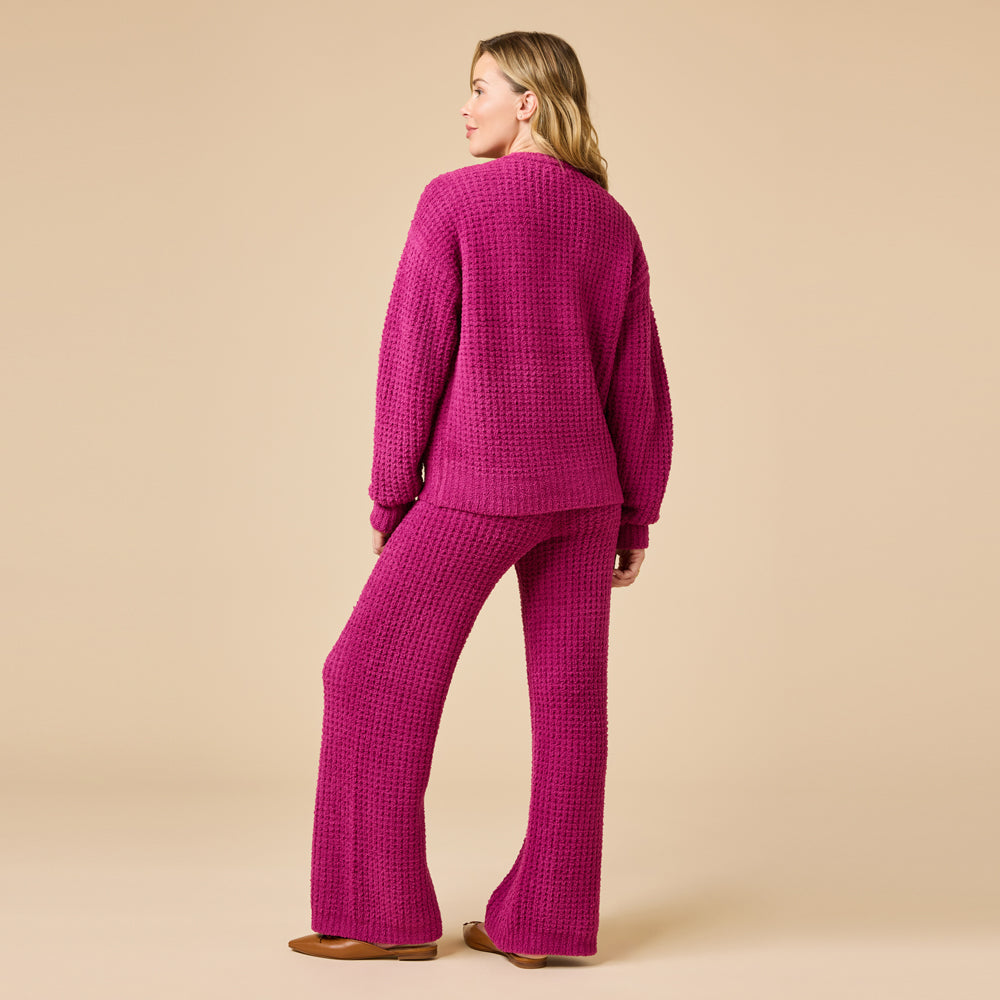 Waffle Knit Marshmallow V-Neck Lounge Set