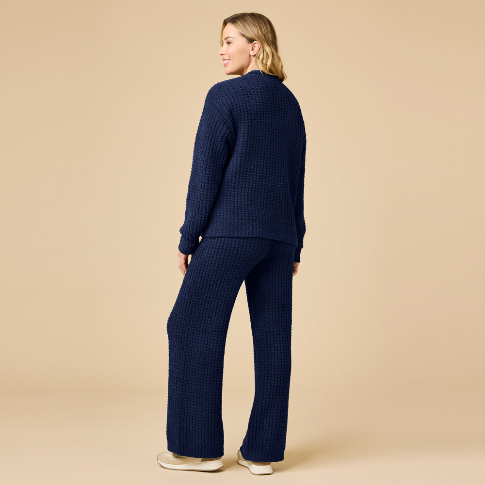 Waffle Knit Marshmallow V-Neck Lounge Set