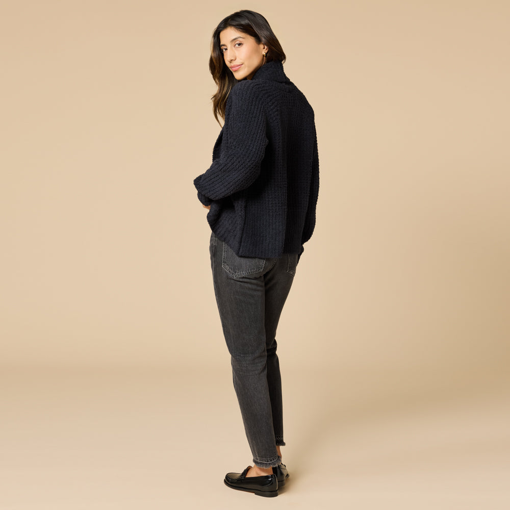Waffle Marshmallow Cocoon Cardigan