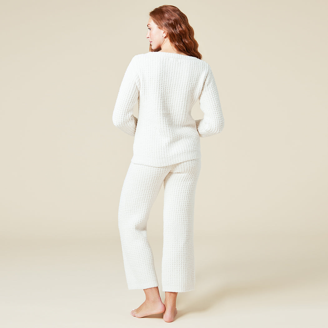 Waffle Knit Marshmallow Boatneck Lounge Set