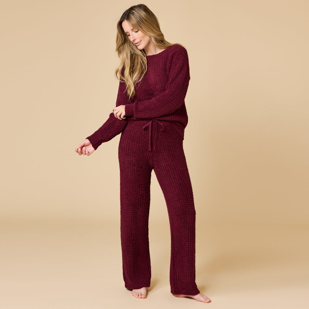 Waffle Knit Marshmallow Boatneck Lounge Set
