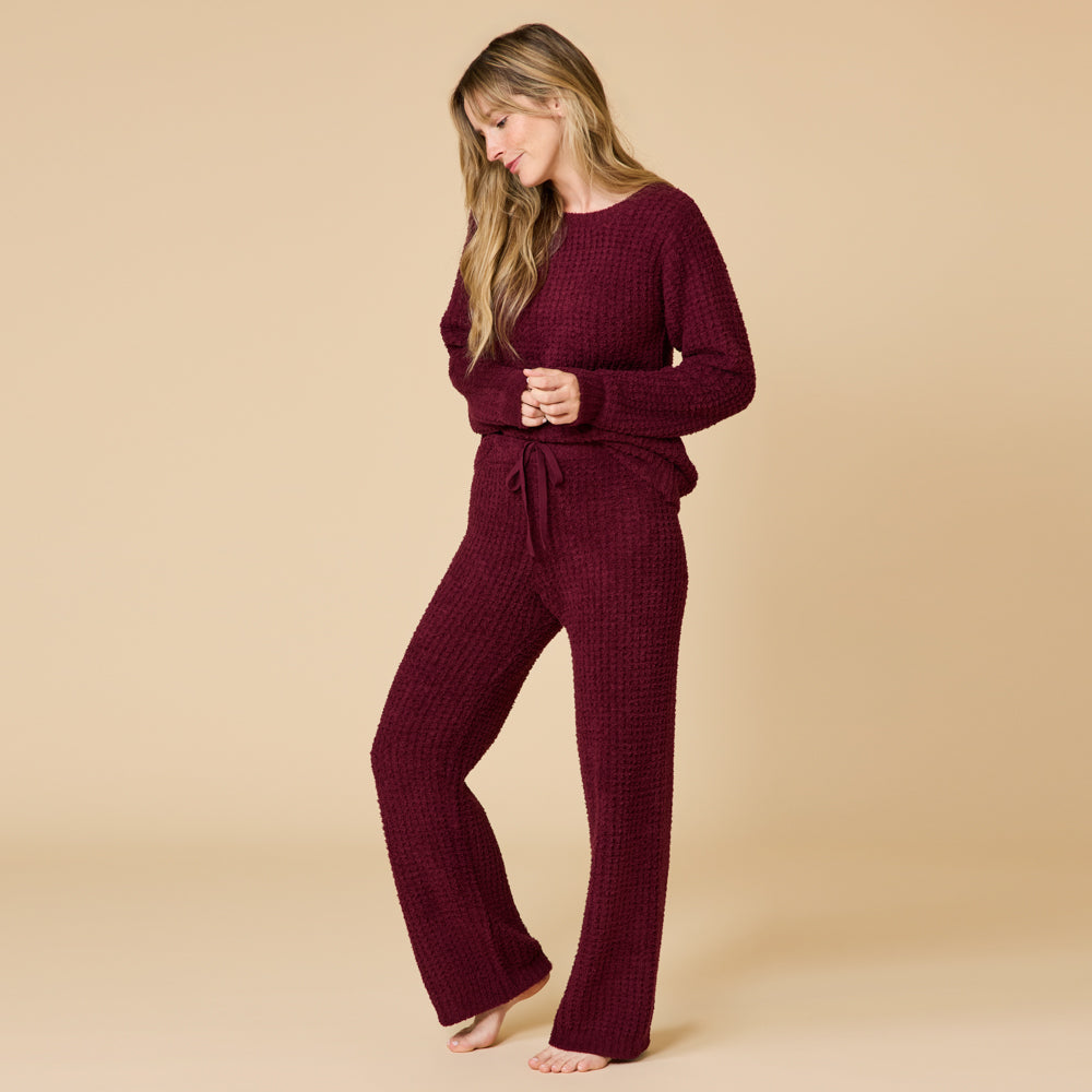 Waffle Knit Marshmallow Boatneck Lounge Set