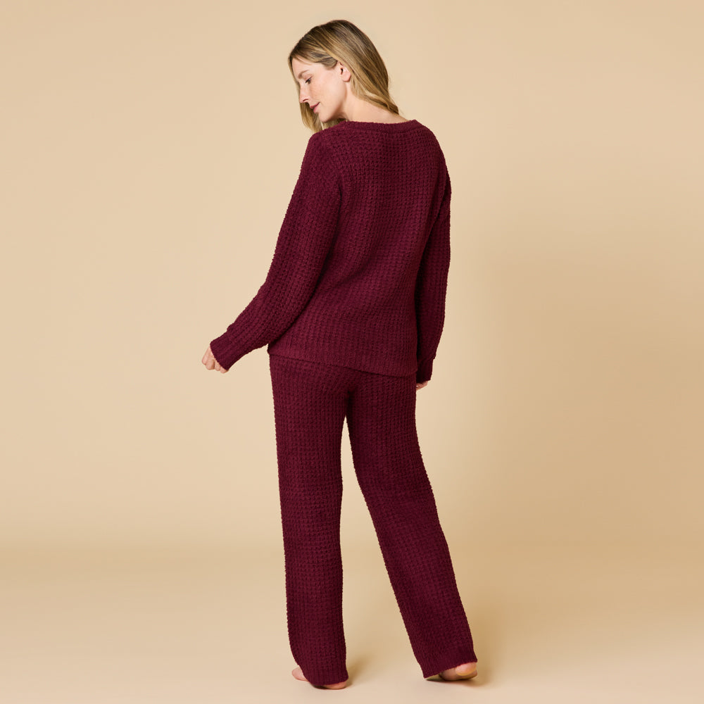 Waffle Knit Marshmallow Boatneck Lounge Set
