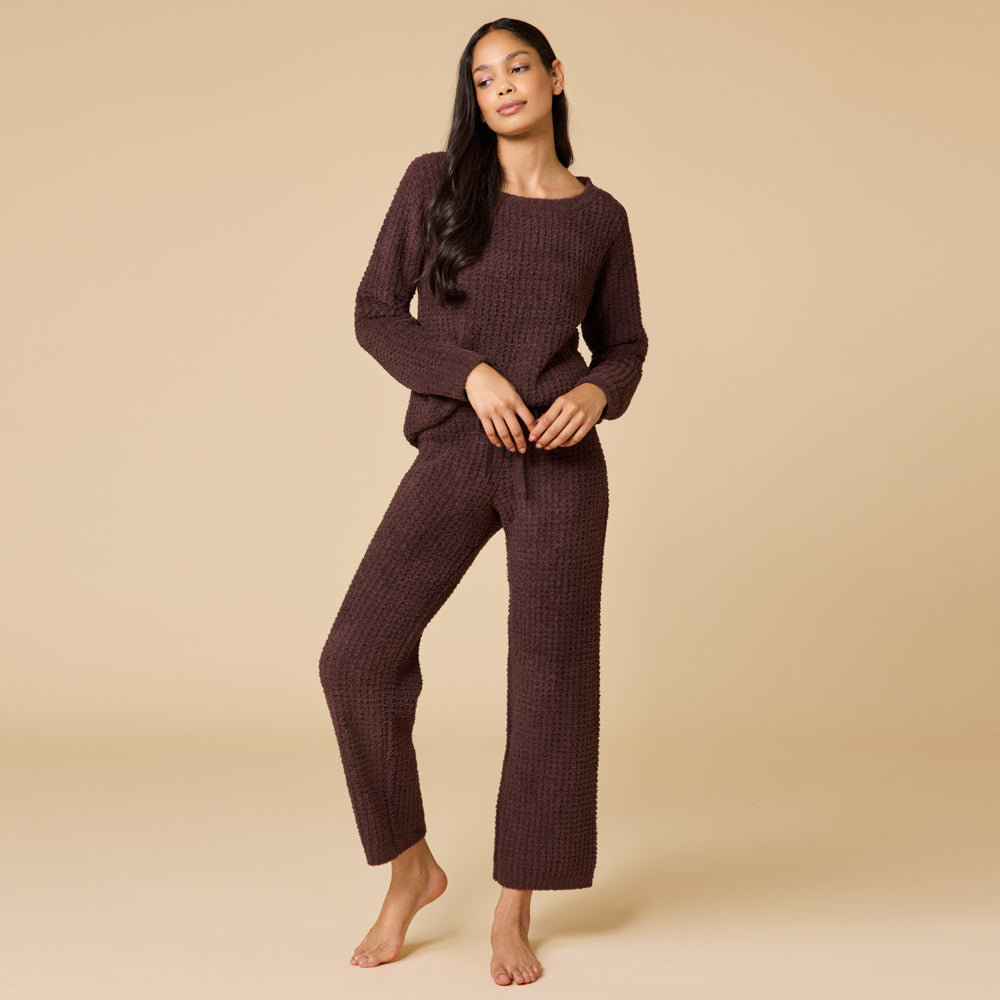 Waffle Knit Marshmallow Boatneck Lounge Set