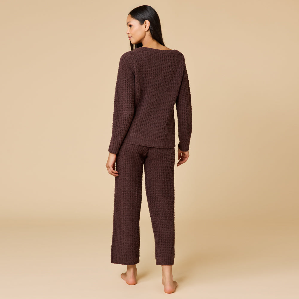 Waffle Knit Marshmallow Boatneck Lounge Set