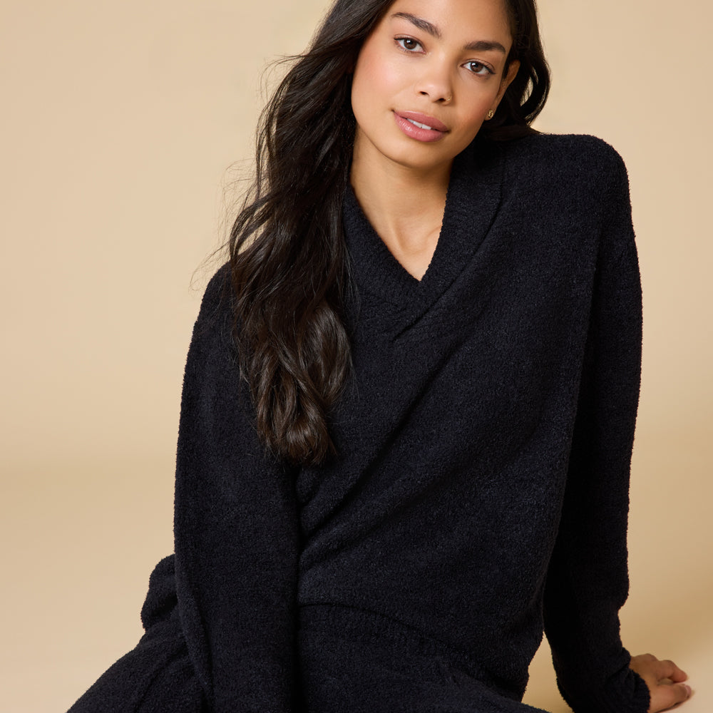 Ultra-Marshmallow Shawl Collar with Pintuck Pant