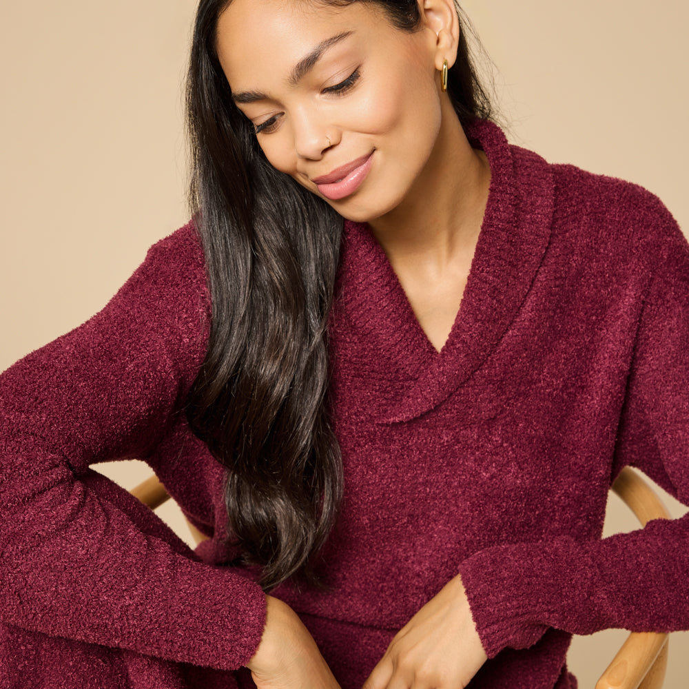 Ultra-Marshmallow Shawl Collar with Pintuck Pant