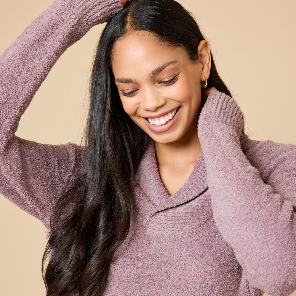 Ultra-Marshmallow Shawl Collar with Pintuck Pant
