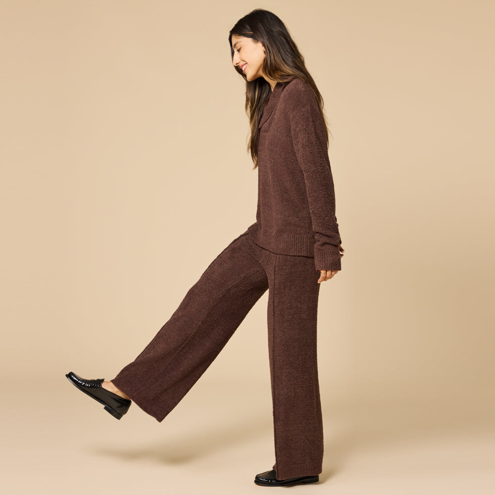 Ultra-Marshmallow Shawl Collar with Pintuck Pant