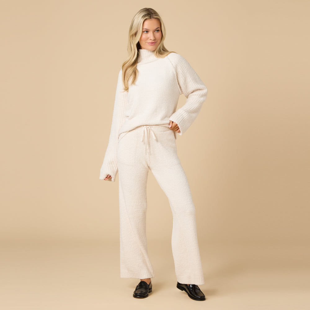 Marshmallow Rib Mock Neck with Long Pant
